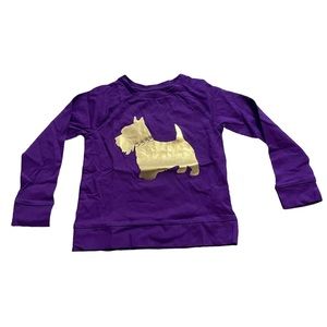 Lands End Gold Scottie Dog Long Sleeve Shirt